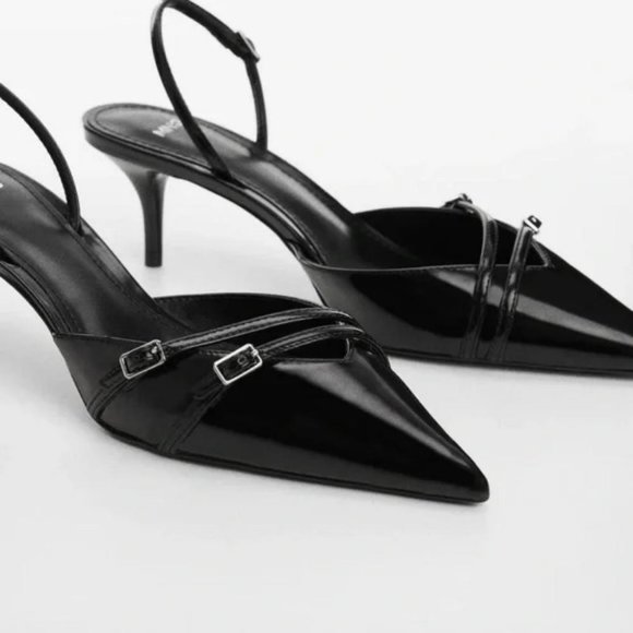 MANGO PATENT BUCKLE SLINGBACK PUMPS - Picture 4 of 4